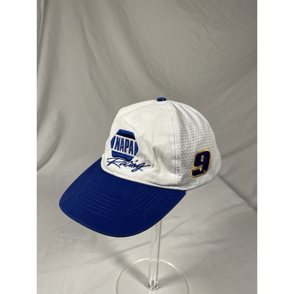 NAPA Racing Chase Elliott Hat #9 NASCAR White Blue Strapback Adjustable Cap